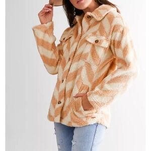 Billabong‎ Fairbanks Women's Fleece Sherpa Shacket Size S Soft Button-Up Jacket